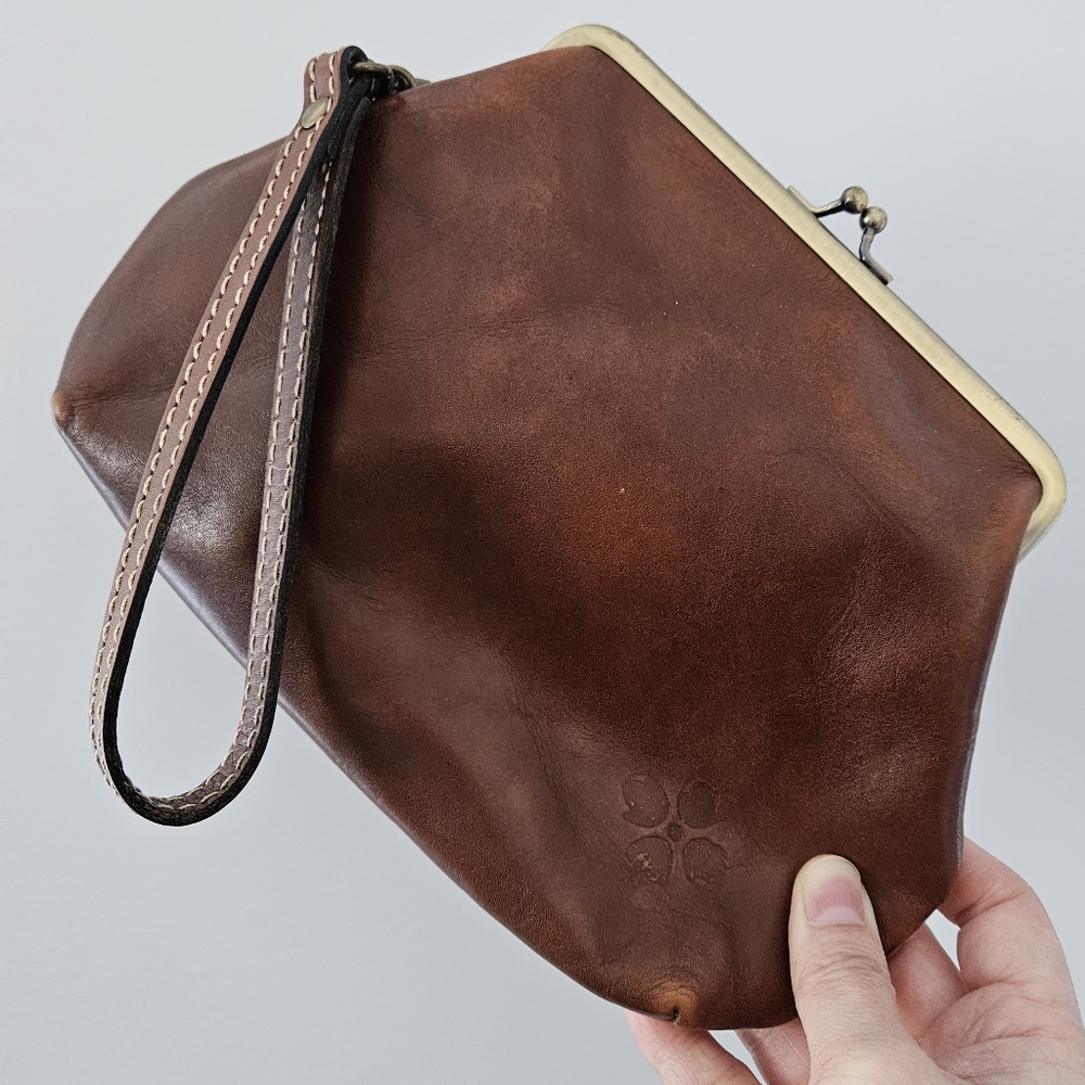 Patricia Nash Leather Kisslock Wristlet